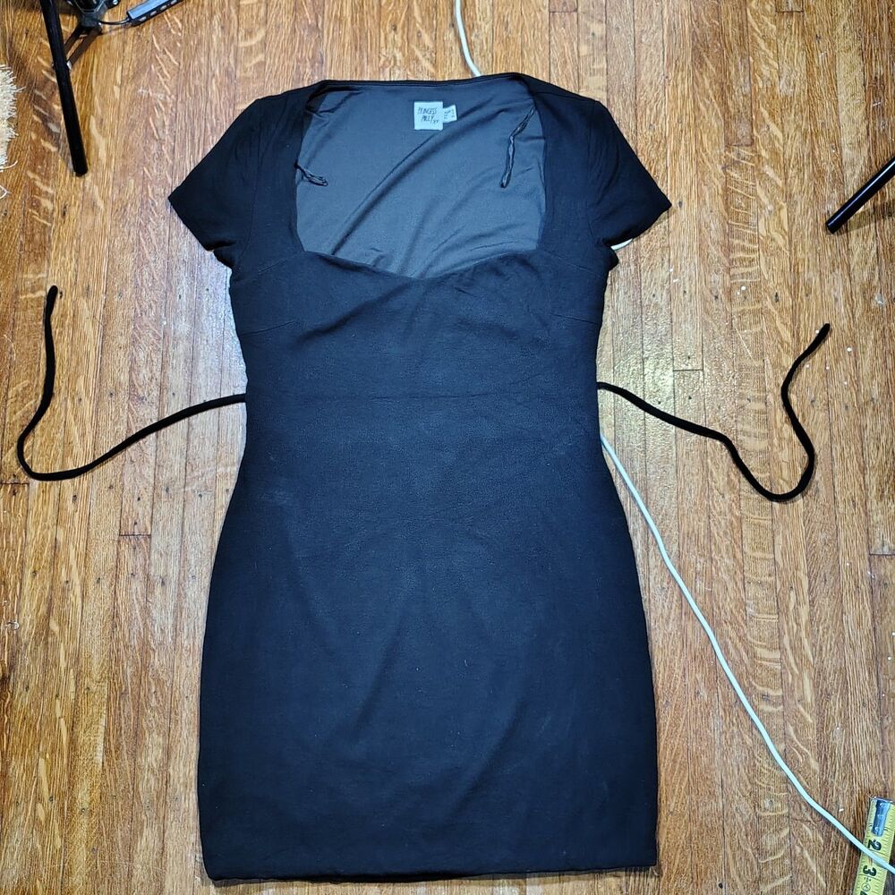 Princess Polly Blk Cut Out Back Bodycon Mini Dress Sz 12/T456